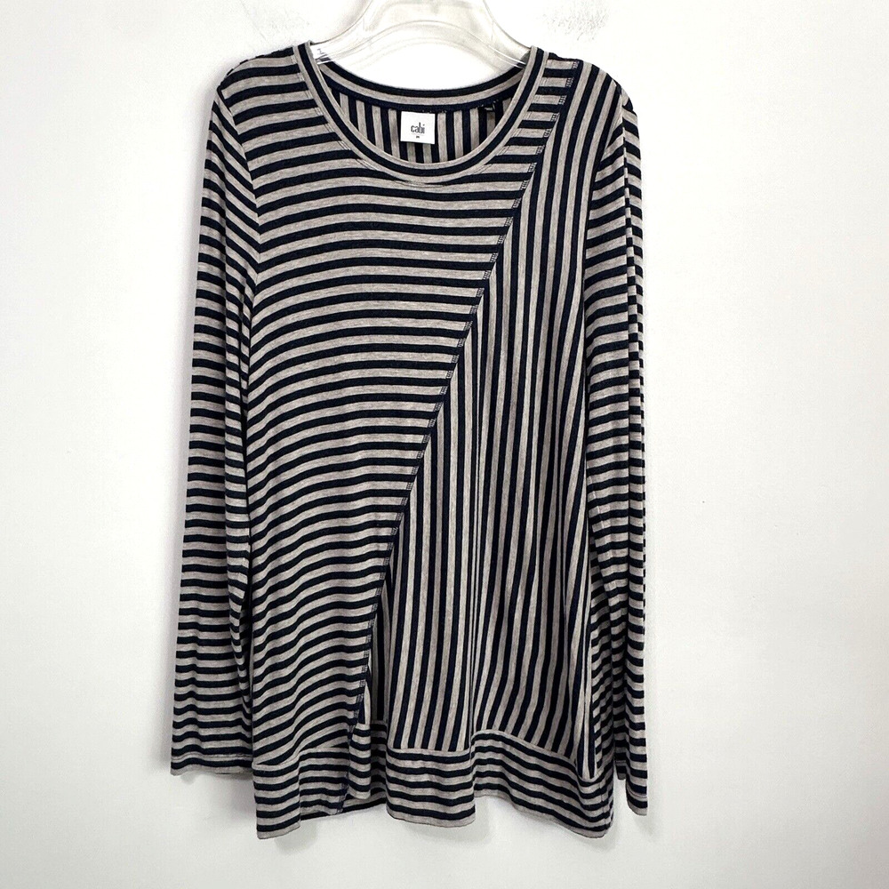Cabi Ernest Tee Long Sleeve Tshirt M Stripes Soft Pullover Layer Classic Shirt